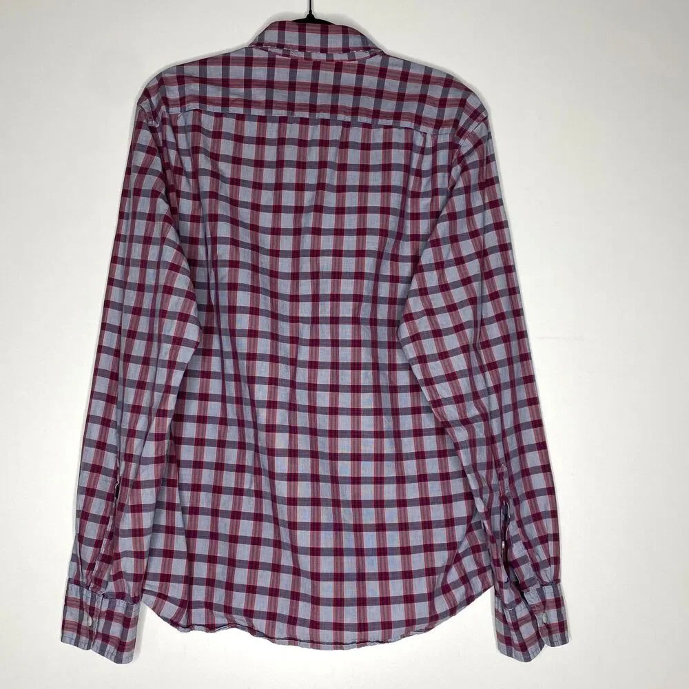 J. Crew Plaid Slim Fit Button Down Long Sleeve Shirt Men's Size Large